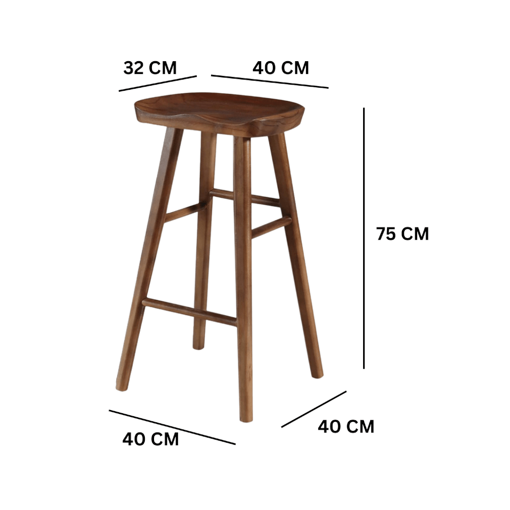 เก้าอี้บาร์ MY DOLLS HOUSE PINE 75 ซม. สีน้ำตาลเข้มเอสเพรสโซ่